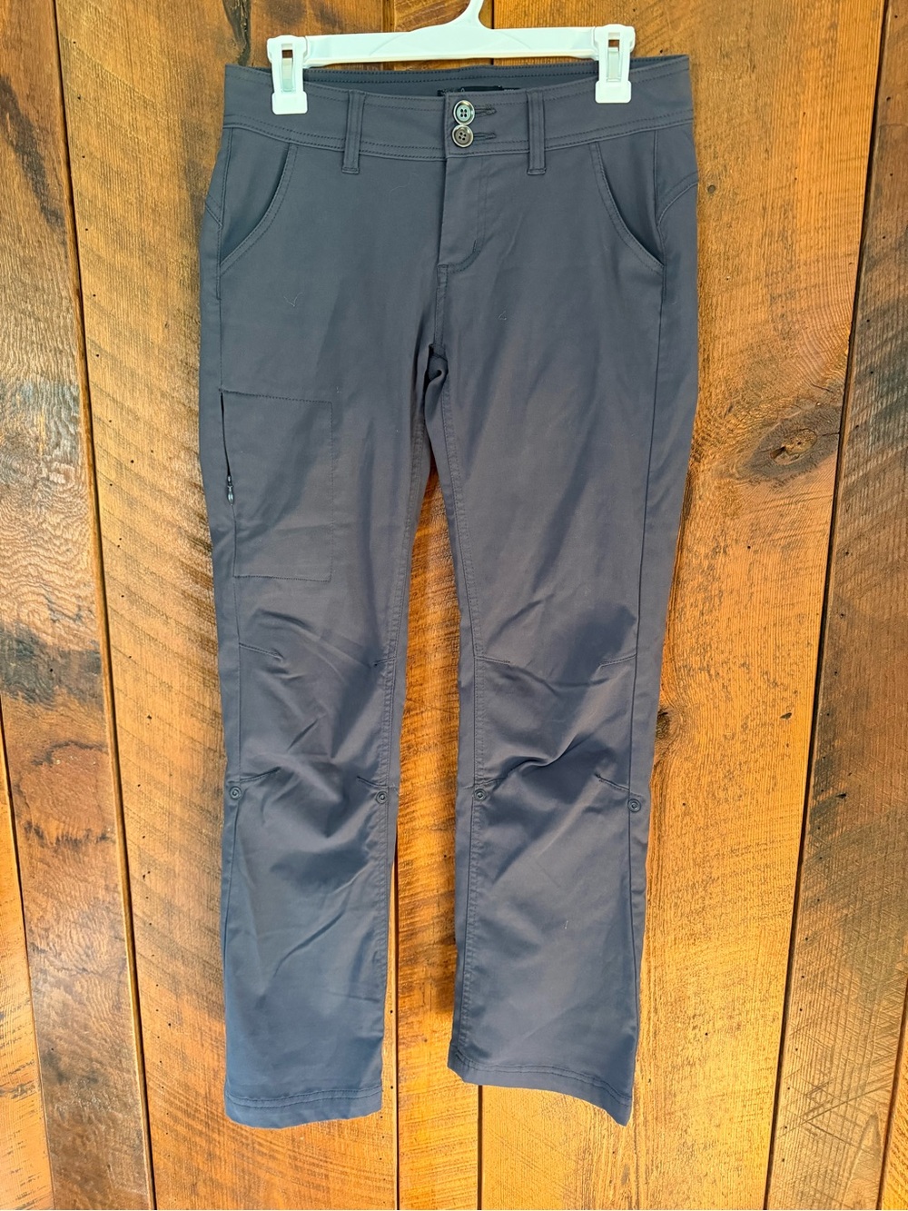 prAna Halle Pants Slate Blue Gray Hiking Outdoor Cargo Roll Up Pants
